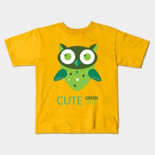 Cute Green Owl Kids T-Shirt